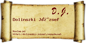 Dolinszki József névjegykártya